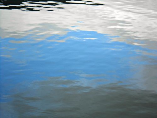 Water Reflections Of Sky And Clouds