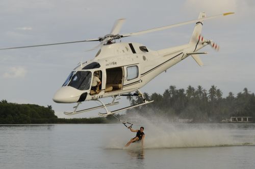water skiing helicopter extreme