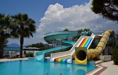 water slide slide swimming pool