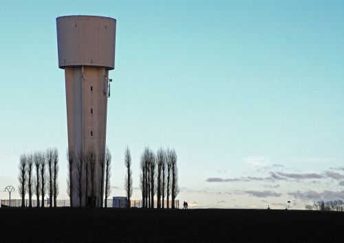 water tower evening solitude