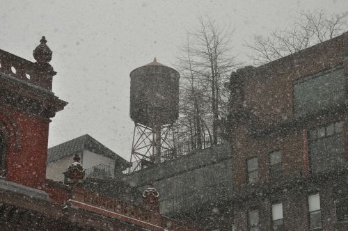 water tower snow snowy