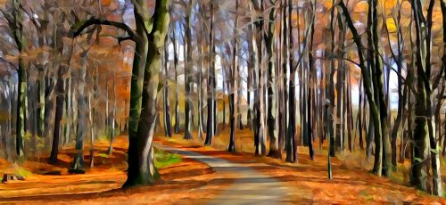 watercolor forest autumn