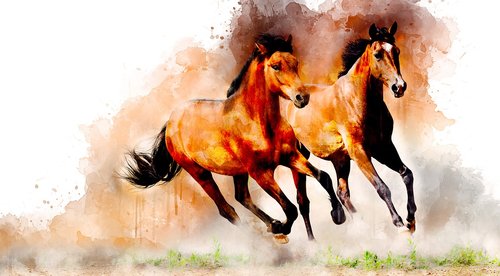 watercolor  horse  animal