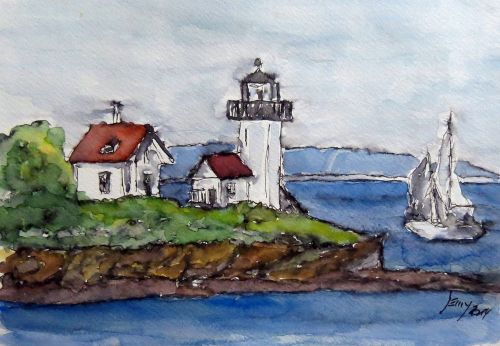 watercolour lighthouse art