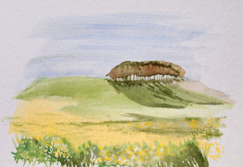 watercolour landscape card