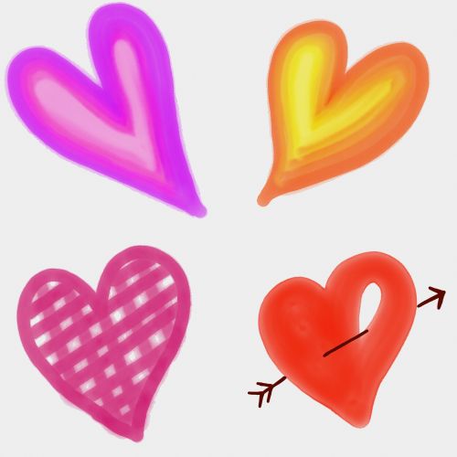 Watercolour Hearts