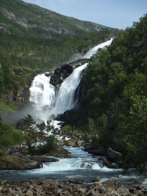 waterfall norway nature