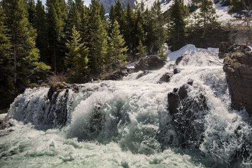 waterfall cascade flowing