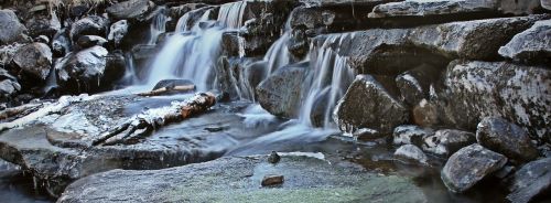 waterfall stone wall