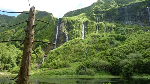 waterfall mountain landscape