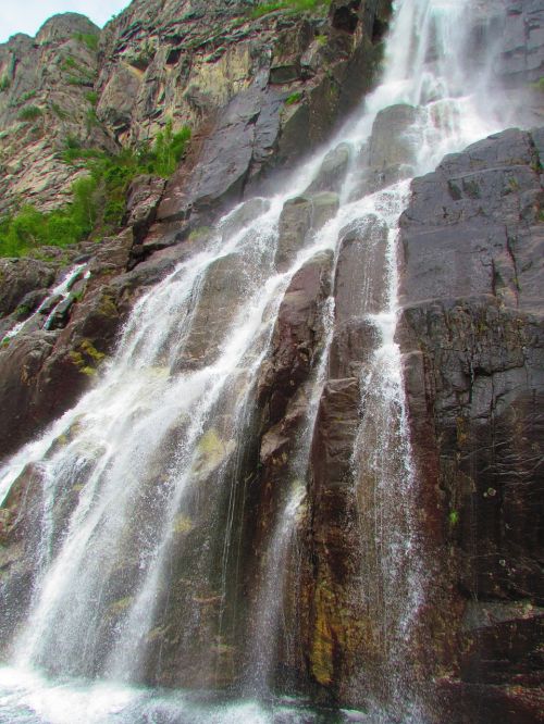waterfall rock mountain