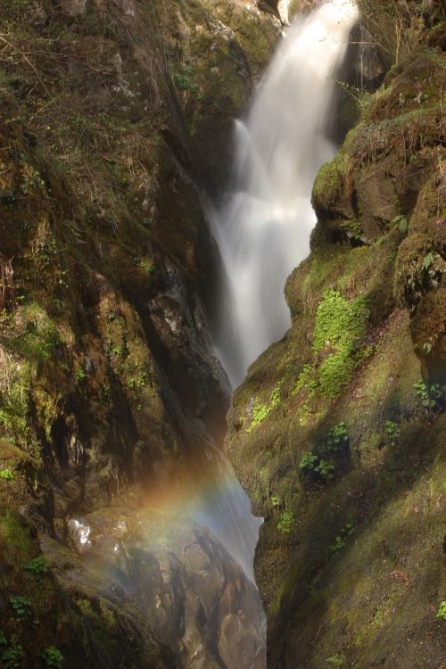 waterfall blurred rainbow