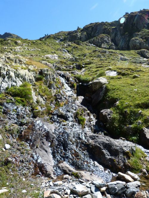 waterfall cataract high mountain