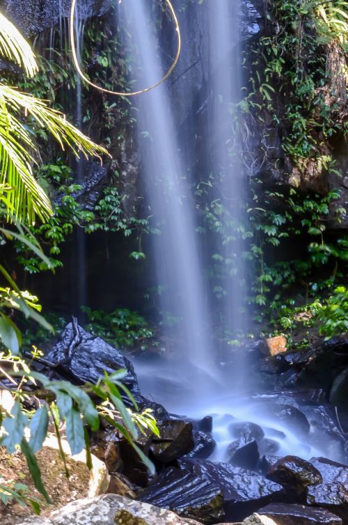 waterfall water flowing landscape