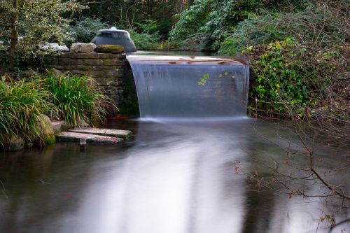 waterfall flow pond