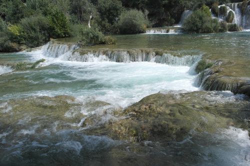 waterfall nature krka croatia