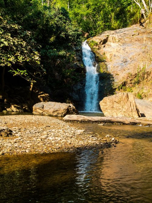 waterfall river landscape mountains