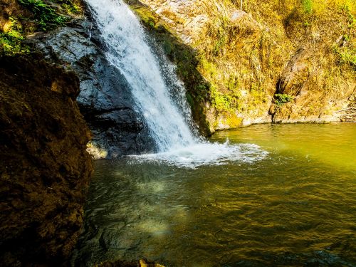 waterfall river landscape mountains