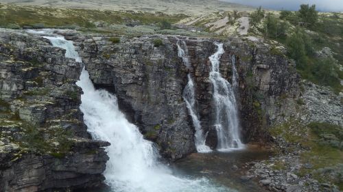 waterfall river rock