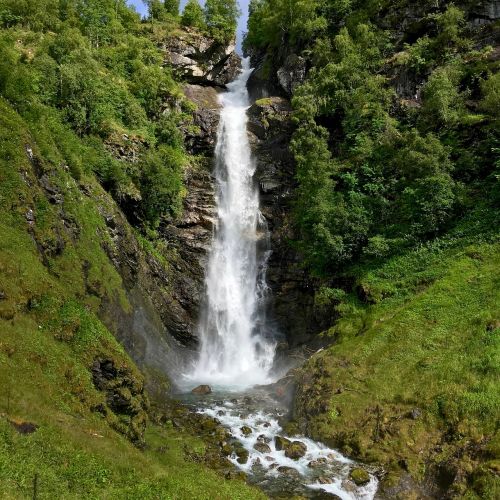 waterfall nature landscape