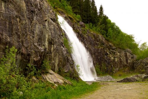 waterfall norway mountains