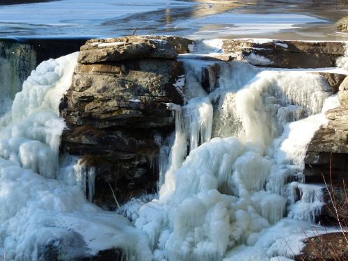 waterfall frozen ice