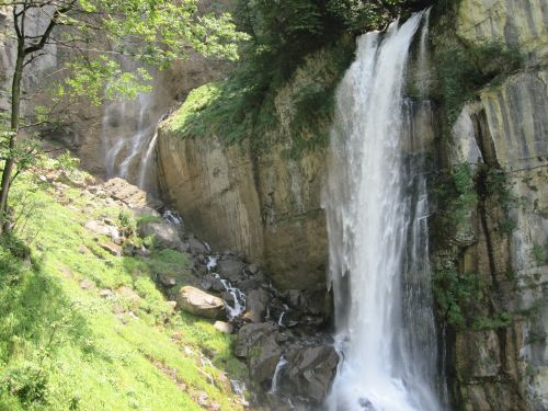 waterfall switzerland sunny