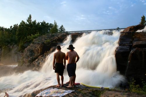 waterfall stream men