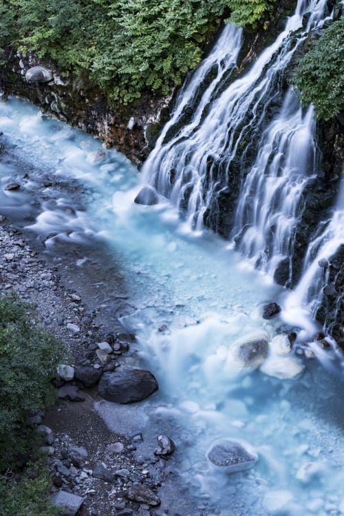 waterfall blue water silky effect
