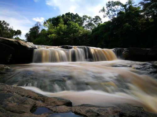 waterfall nature rock