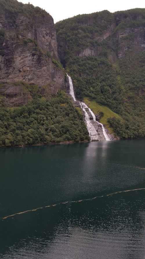 waterfall fjord norway