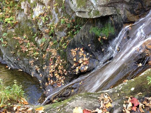 waterfall autumn landscape rock
