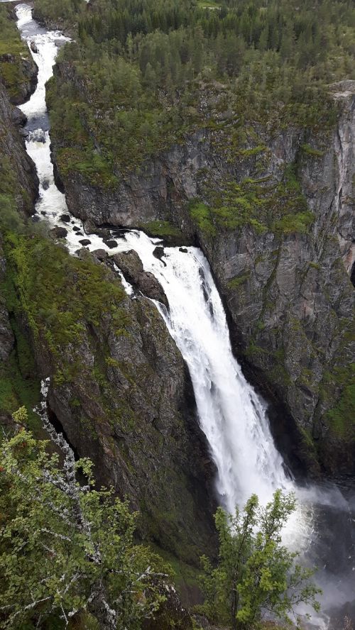 waterfall nature landscape