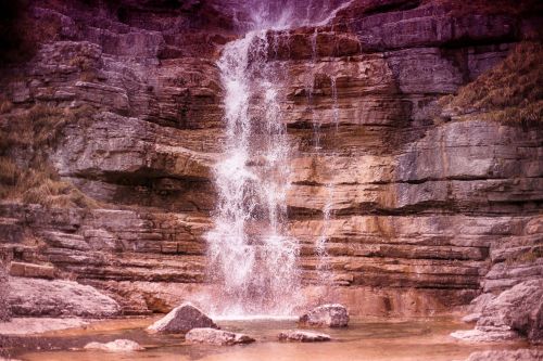 waterfall rocks landscape