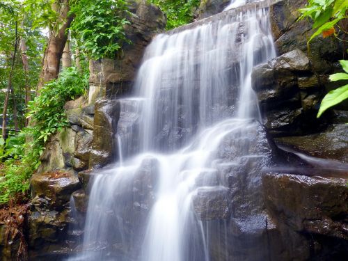 waterfall rock flowing