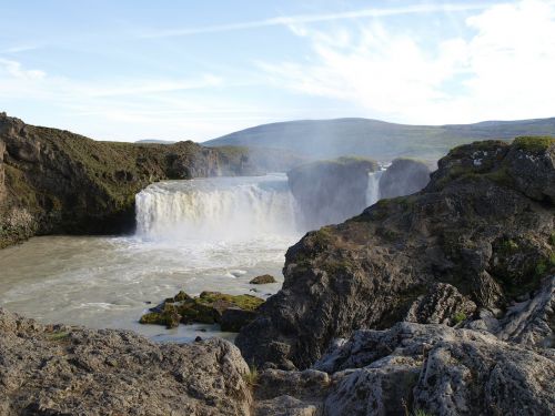 waterfall iceland landscape