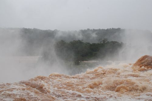 waterfall churning tumultuous