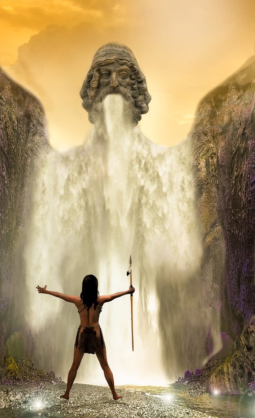 waterfall  water  girl