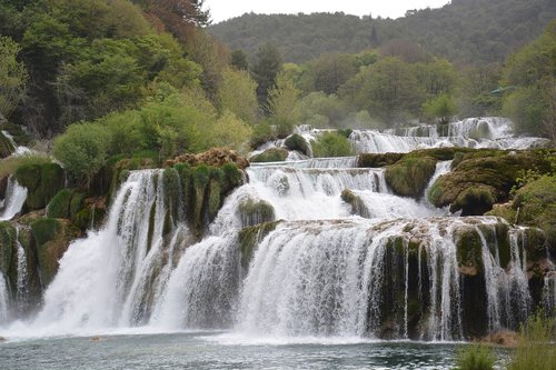 waterfall  landscape  nature