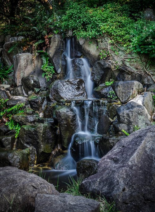 waterfall  japan  garden