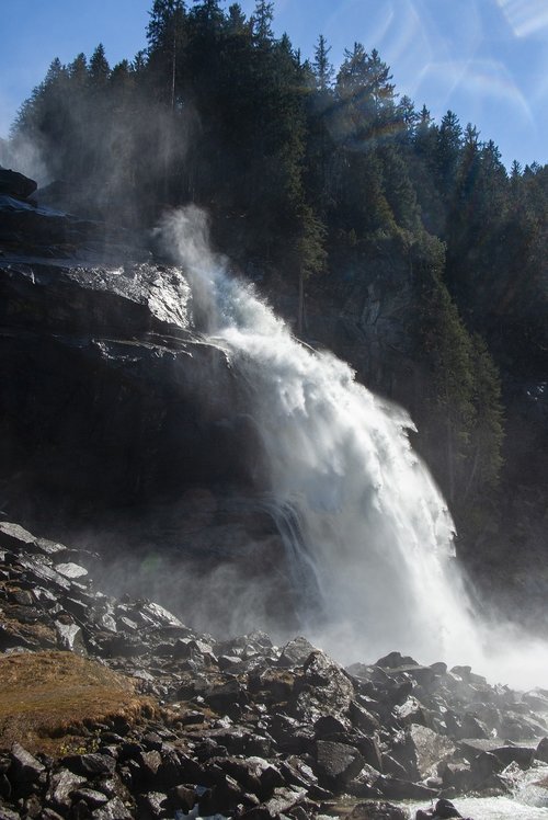 waterfall  krimml  austria