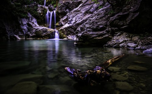 waterfall  pond  dark