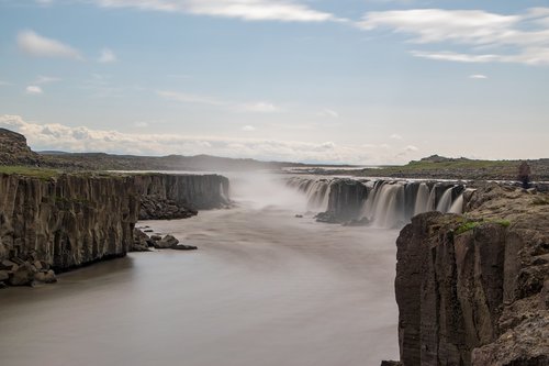 waterfall  iceland  cliffs