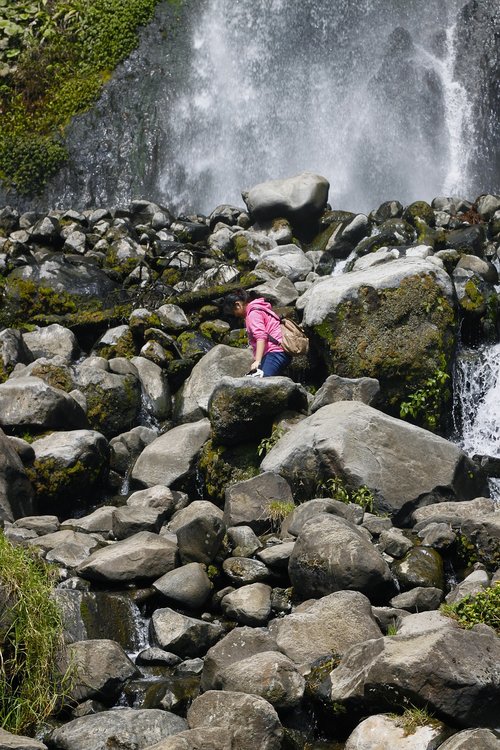 waterfall  mountain  nature