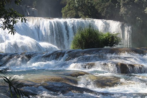 waterfall  water  blue