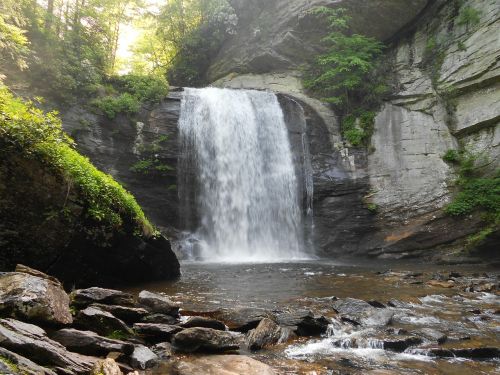 waterfall moss rock