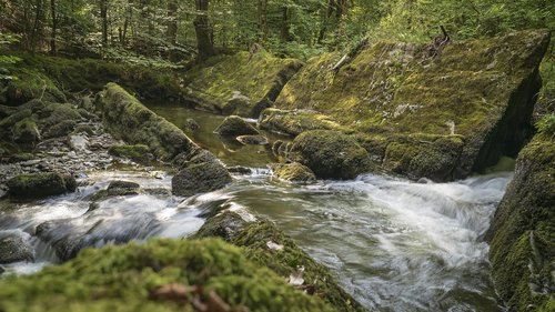 waterfall  stream  nature