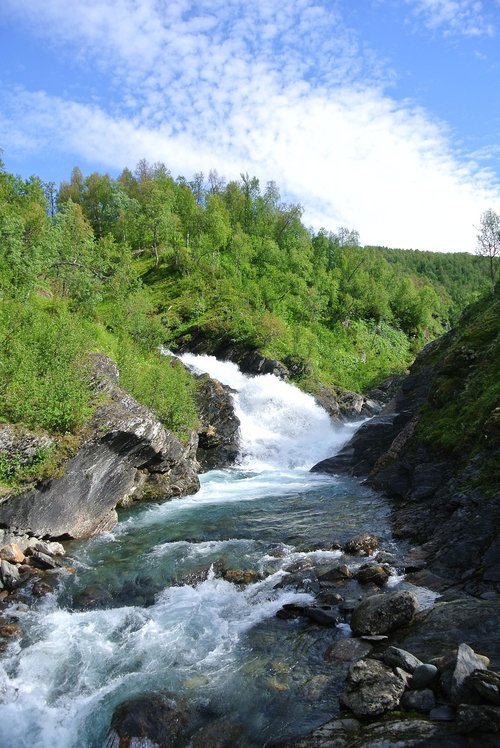 waterfall  sweden  landscape