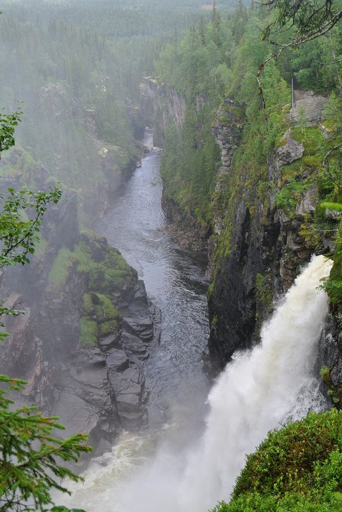 waterfall  gorge  nature