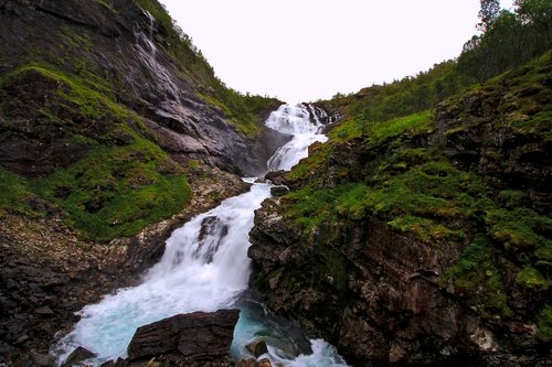 waterfall  landscape  nature